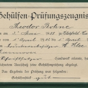 185b Gehülfenbrief Theodor Bohne Innenseite Vor