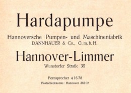 Katalog harda pumpen Hannoversche Pumpen- und Maschinenfabrik Dannhauer & Co. Hannover-Limmer