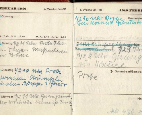 Terminkalender Emmeline Schenk 1947