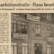 Charlottenstr 30 Hausbesetzung HAZ 3.1.1973 v
