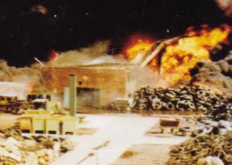 Brand des Continental Reifenlagers in Hannover Linden im Juli 1965