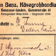 Anton Benz Käse 1926 Anton Benz Käse 1926